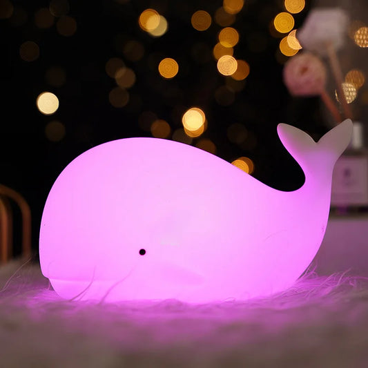 Soft Cartoon Whale Night Light 🐋